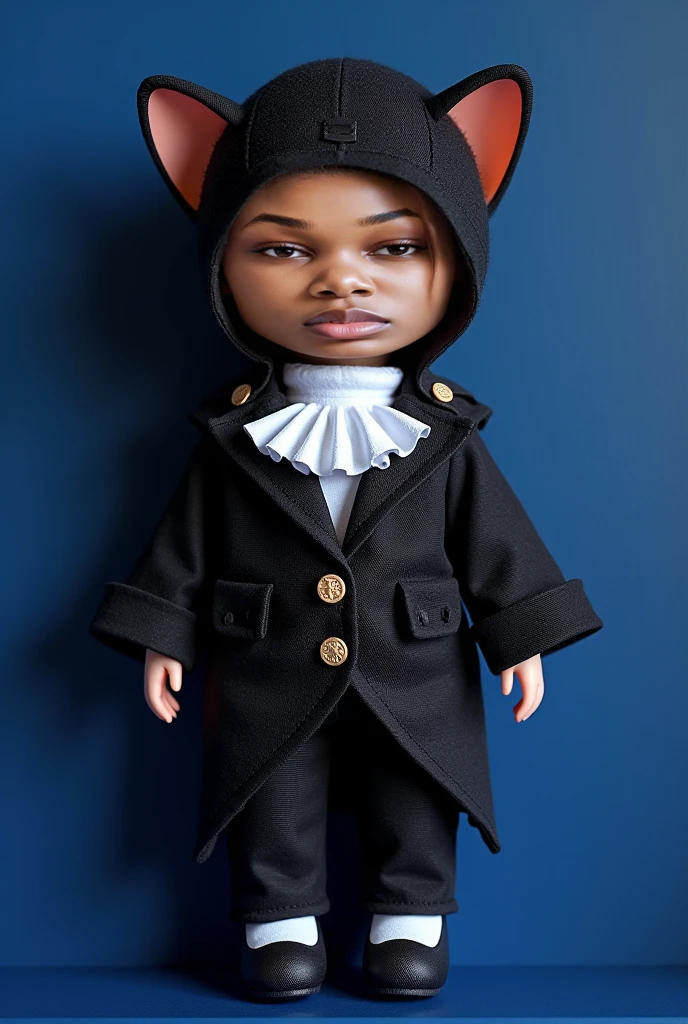 blythe doll man, black eyes, brown fur 