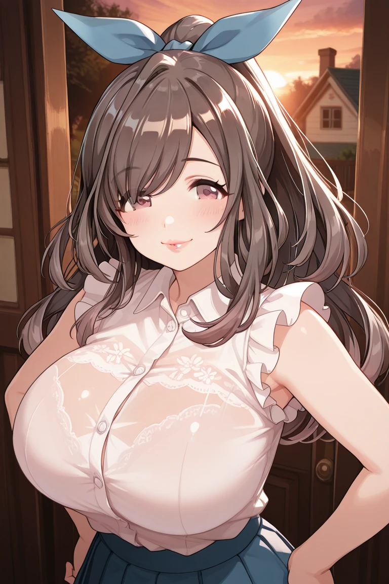 ((Tabletop, highest quality, High resolution, , Pixel Perfect, 4K,))), 1. Beautiful Women, private teacher、The whole body is visible、 ((Mid-wave hair, bangs, Brown Hair)), ((Brown eyes, Beautiful eyelashes, Realistic eyes)), ((Detailed face, Blushing:1.2)), ((Smooth texture:0.75, Realistic texture:0.65, Realistic:1.1, Anime CG Style)), Center of chest, Dynamic Angle, Perfect body, (( , , No bra、Frill apron, 、)), Cooking in the kitchen、、Very embarrassing panic smile, 、Leaning forward、The wind is blowing and my underwear is completely visible、place both hands on the table、、(White and pink floral lace panties)、Angle from below)、