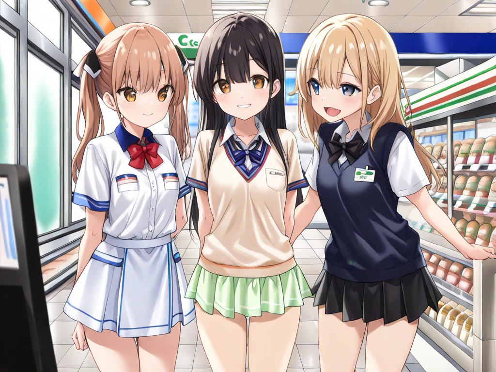(of the highest quality, 4k, 8K high resolution, Obra maestra:1.2), super detailed, 2 personas, mujer gasai_yuno,laughing,blush, (JK, , chaqueta de sport, falda plisada),(pelo largo y liso rosa), lingerie store, Product selection, Perfil, sonrisa, Esperanzado, Linda ropa interior perfectamente expuesta., ropa interior colorida, Encender, Textura suave y delicada, impresionante, bright colors, telas delicadas, Attention to details,hermosos ojos detallados, hermosos labios detallados, long eyelashes, colores brillantes, Soft and warm color palette, y (1 hombre (\zhong li\))