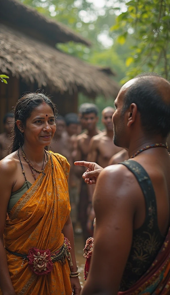 Indian village woman and man