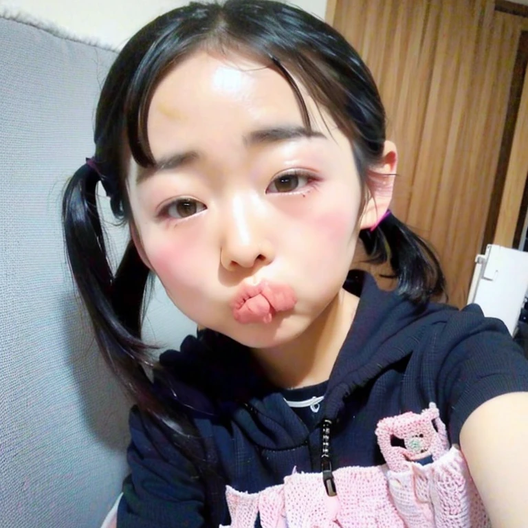 (highest resolution, clear_Image 1.2) 、(Beautiful girl with golden ratio face)、(18 year old girl)、(very vivid eyes、wolf eyes 1.2)、wonderful, table top, high detail, lip gloss、very beautiful girl、 alone, beautiful girl like a model、(long sleeve sailor suit、highly detailed pleated scarf, beautiful and detailed eyes, beautifully detailed nose,((((lick your tongue)))、Top quality photo masterpiece、amazing realism photography、Surrealist female portraits by David Hockney and Alphonse Mucha,