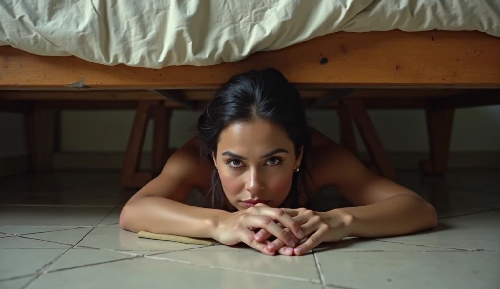 woman in bed, tied with ropes on all fours, naked looking at the camera with an expression of pleasure. behind her, a naked man having sex with her, ((skirt pulled up:1.5)), massive ass, nsfw, (getting fucked from behind:1.4)