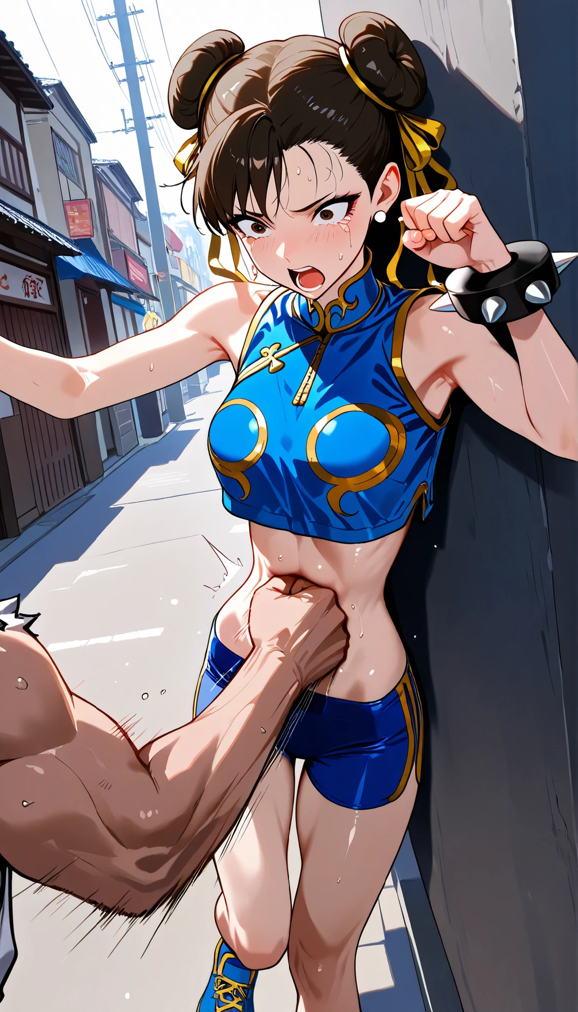 (NSFW:1.2)、Fantasy worldview、break(Symmetrical eyes:1.0),(cry:1.0) 、(Eye and facial details:1.0)、Nipples、(Black Hair)、cry、Tears、Displeased face、sexual expression、Large Breasts、Getting into the crotch of a faint-hearted monk、imprisonment、 comes out of the crotch、In the city、Bearded man inserts his dick into pussy、Goblins、Oak、Bearded man grabs woman's breast from behind、Woman leans forward、White fluid on chest、Clenching teeth、Disliked gestures、photograph、Red ribbon、Hairstyle: Bun、(Side view)、first round、(A man grabs her waist from behind、A man grabs his chest from behind)、(excessive cum、cum on body:1.2、cum in puss)