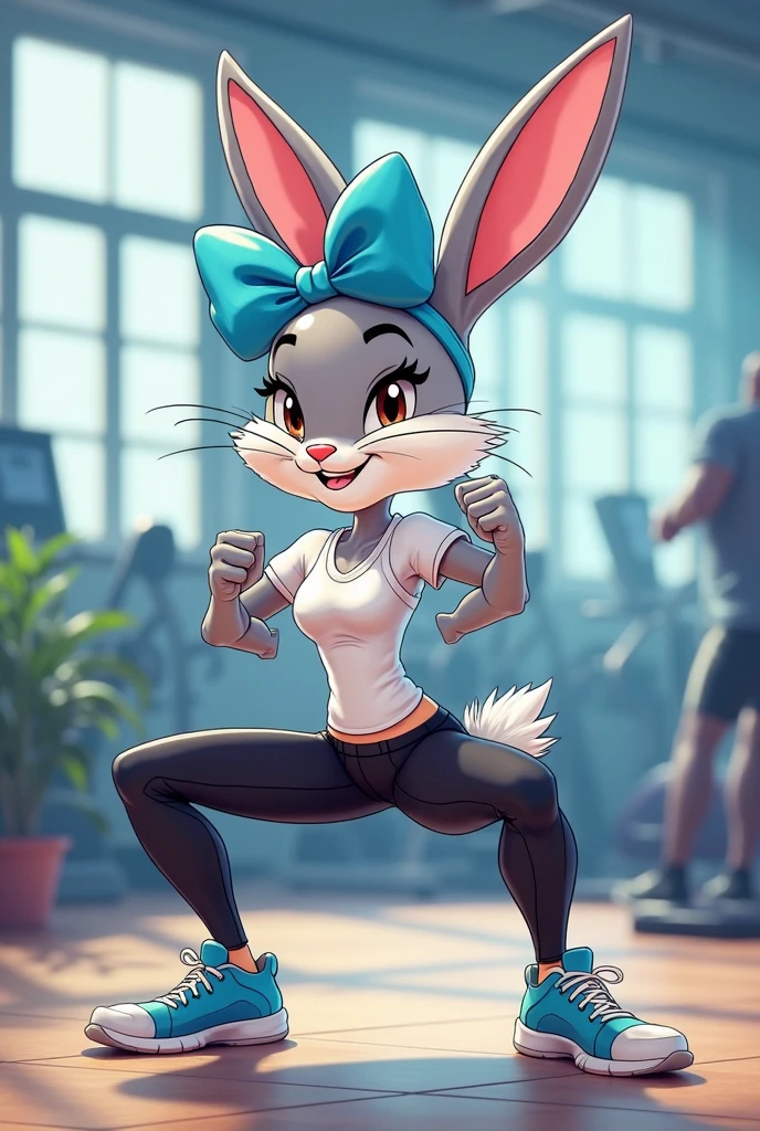 Muscular judy hopps lifting weights