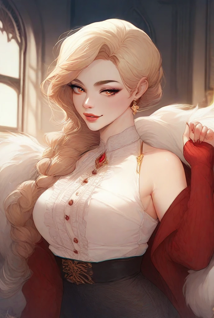 1 beautifull kitsune queen, hands behind, hairs covering ears,blonde hairs, french braid, hair hide ear, hime cut, very long hair, heart-shaped pupils, animal ears,european face, fox ears,"long orange fox ears with black tips", covering ears, kemonomimi mode,tail emanating(9 tails fox),huge tits, large hips,((fully clothed)),miku clothes, no nsfw, high detail, depth of field, masterpiece, anatomically correct, high quality, award winning,(masterpiece, best quality),sunny,((extremely detailed background)), traditional temple, facing viewer,action pose,Beautiful Finger,Beautiful long legs,Beautiful body,Beautiful Nose, perfect face,(mature:1.1),(milf:1.1),(mature female:1.3),make up,parted lips,(shiny skin:1.3),(perfect female body:1.2),(gorgeous detailed skin),(detailed hair), masterpiece, high quality, highres, absurdres,(beautiful and aesthetic:1.2), beautiful hand, 4k, 8k, perfect balance, detailed aqua eyes, perfect eyes, expressive eyes, looking at viewer, expressionless, ray_tracing,intricate details,depth of field, extremely delicate and beautiful, (Beautiful,), (beautiful_face:1.5)