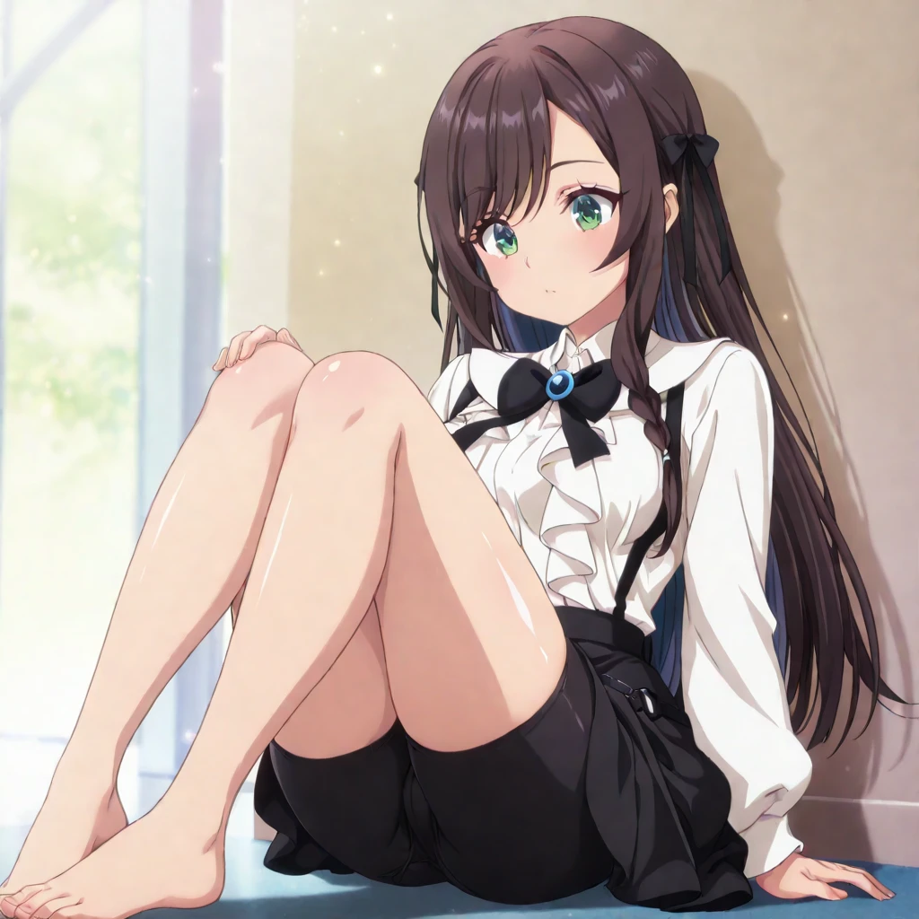 Anime girl show her feet sole close to your face