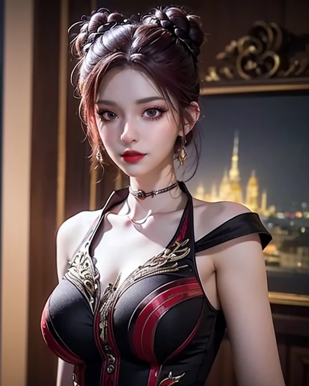 (front focus),Surrealist female portraits by David Hockney and Alphonse Mucha,((엄청나게 huge breasts))、((upper body naked))、( exposed)、bed、((attractive pose))、fantasy art,(((blue braided short hair)))、((sexy embroidered red and black bondage costume))、((Luxurious red and black bondage outfit with sexy embroidery))、((Sexy Bondage、Red and gold luxurious bondage costume with minimal embroidery on fabric.))、Sexy embroidery beautifully embroidered on a luxurious black and red bondage outfit,Adorned with luxurious bondage attire and luxurious jewels with luxurious embroidery,realistic,dynamic lighting,art station,poster,volumetric lighting,more detailed face,4K'',((huge breasts))、Includes diamonds,sexy thighs,abdominal exposure ,Bust 1 girl, in the dark, deep shadow, low song, cowboy shot,(formal clothing:1.4), Eyes are confusing and fascinating.,legs separated, Looking Back, take a picture from behind.