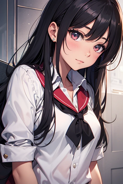 (masterpiece, highly detailed, highres, best quality, HD), ((bedroom, study table background, blue sky window view, sunlight)), ((sparkle \(honkai: star rail\), twintails, school uniform, serafuku), (mediun breast), ((evil smile, grin, looking at viewer)), ((1boy, penis, squatting cowgirl position, vaginal, pov, motion lines))