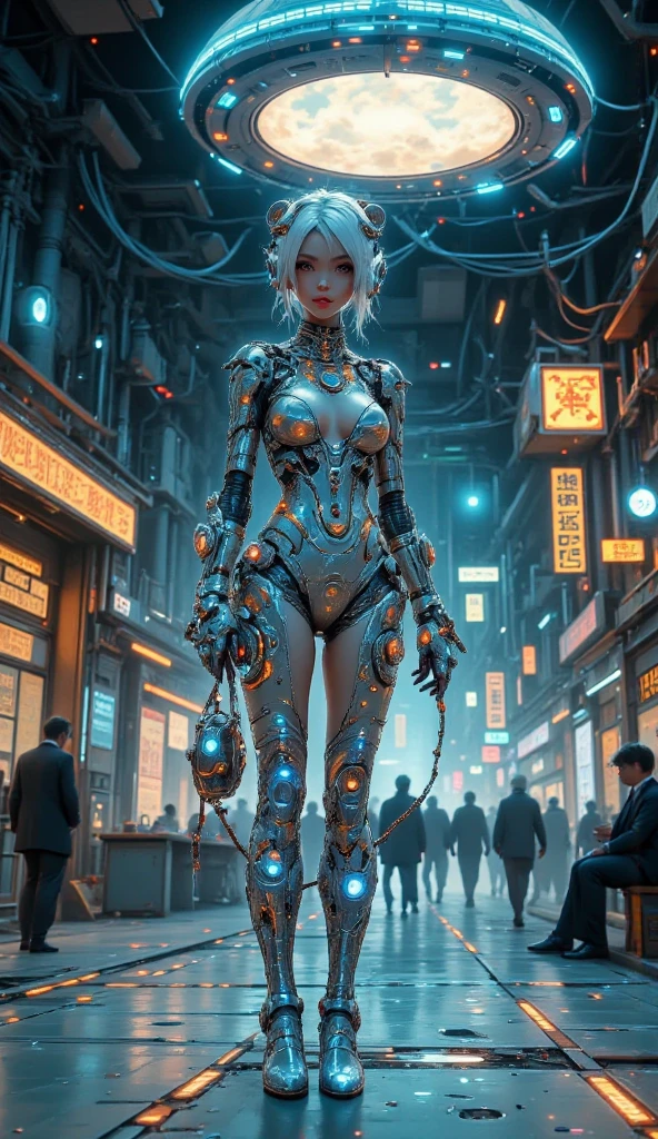 NSFW masterpiece，（best quality）Giant Cyberpunk Female Mechanical Titan，Marble prosthetic breast modified with giant mechanical structural modules，Mega Evolution Future Technology Titan，Apocalyptic cloudy sky and dilapidated underground city ruins at night，Jewel-encrusted mechanical breast prosthesis，Marble cracked skin shell，Heavy exoskeleton fantasy technology evolution mecha，Dark fantasy art rendering，Standing on the smoky ruins，Dark swamp atmospheric fog special effects，