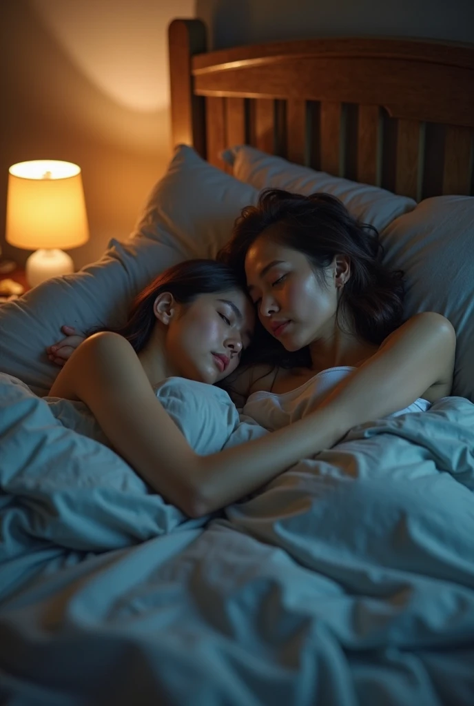 A video of a couple sleeping