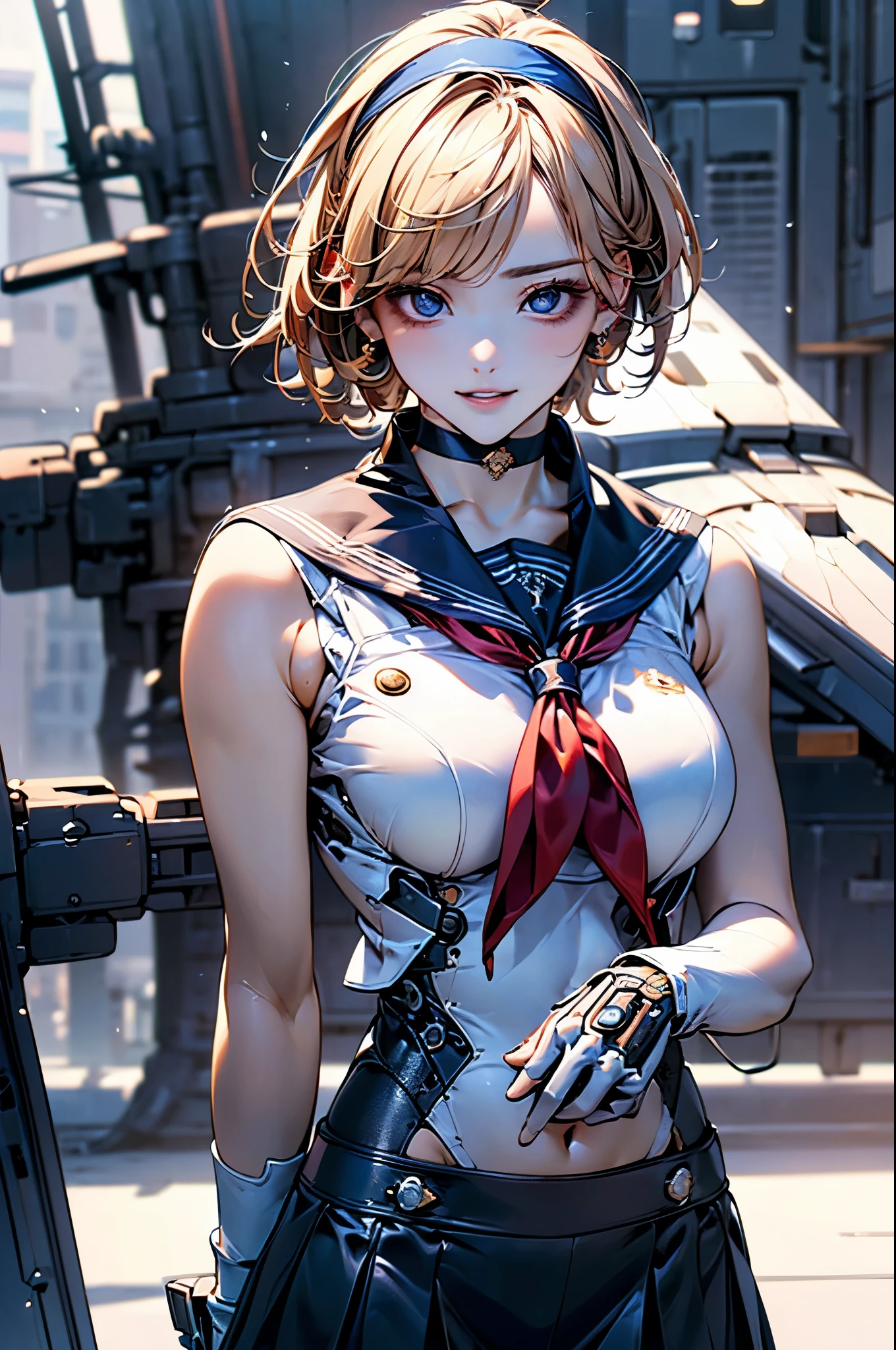 Woman short hair holding stick, general black  ww2. General black ww2 bra, general ww2 black hats, elegant. tanks and soldiers in the background,red blood element,hd light and dark, balance rendering, HD lighting and dark )<=(epic image quality)dark atmosphere with bright particle light(many effects in background)