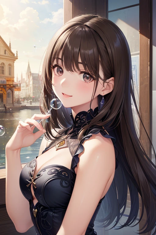 (((masterpiece、high resolution、high quality、Delicate、Ultra-high resolution、8k)))One female、Black Hair、Curly Hair、Blue Eyes、Dense lips、Glowing Skin、Micro Bikini、BREAK,((1 in the cup.5))