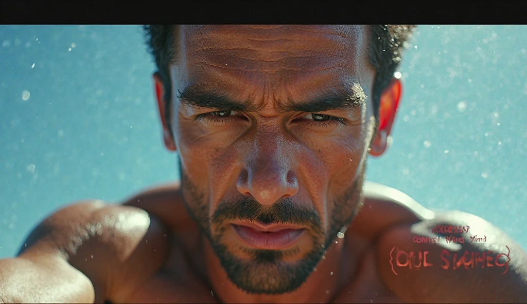 a man swimming in the desert, (swimming), (sand blowing like waves), (landscape photography), (realistic, photorealistic:1.37), (best quality,4k,8k,highres,masterpiece:1.2), ultra-detailed, (sony a7iii, 35mm lens), anatomically correct, impressionism, short hair, medium shot