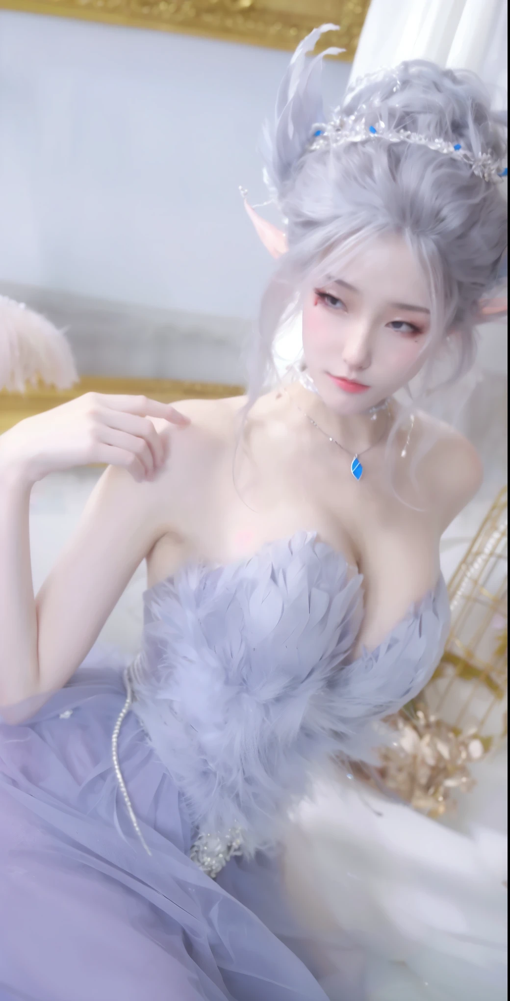 Raised sexy,Beautiful woman with firm and slender abs:1.3 Big breasts and super delicate faces, delicate eyes