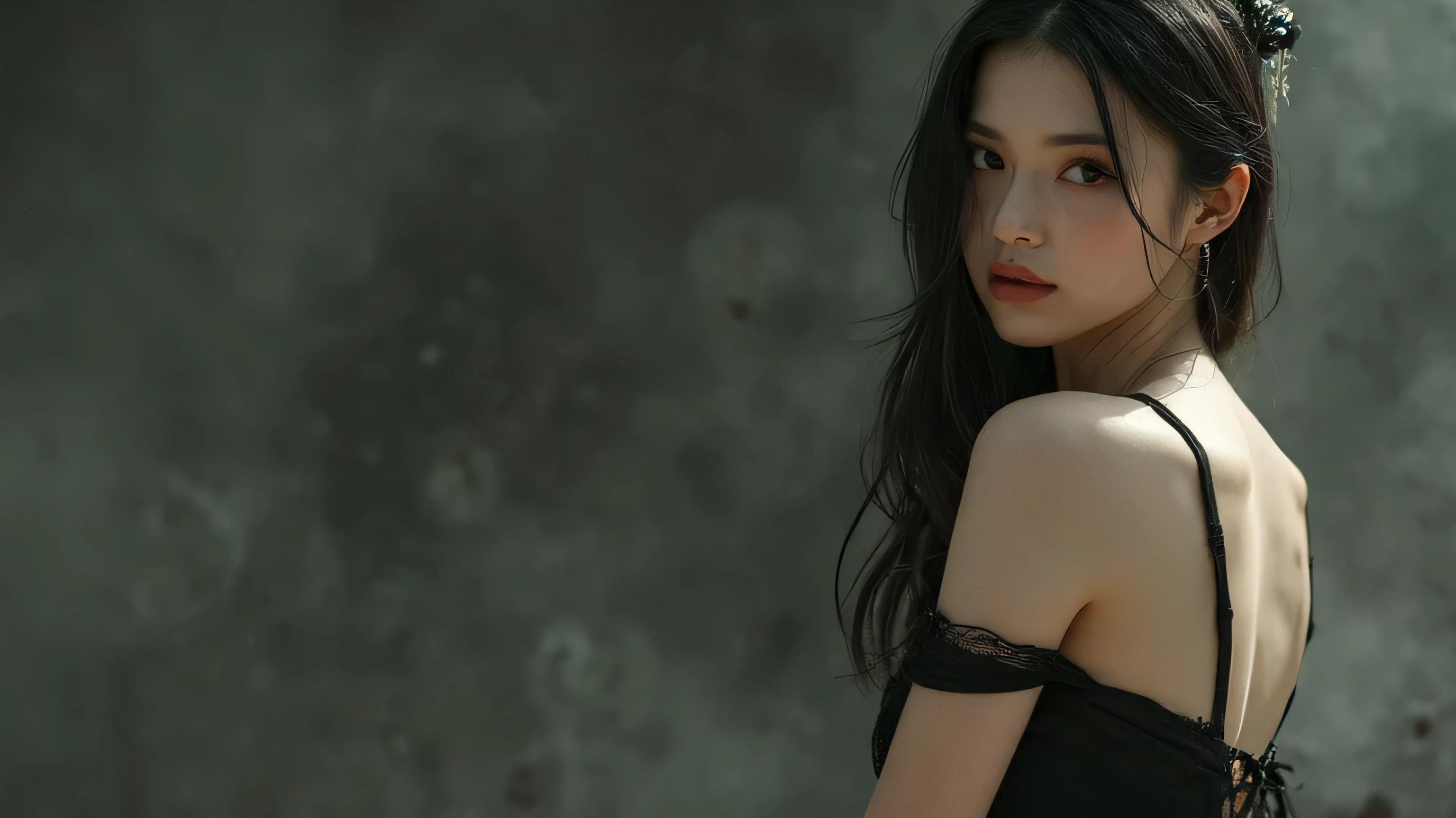 Japanese woman in a slit dress