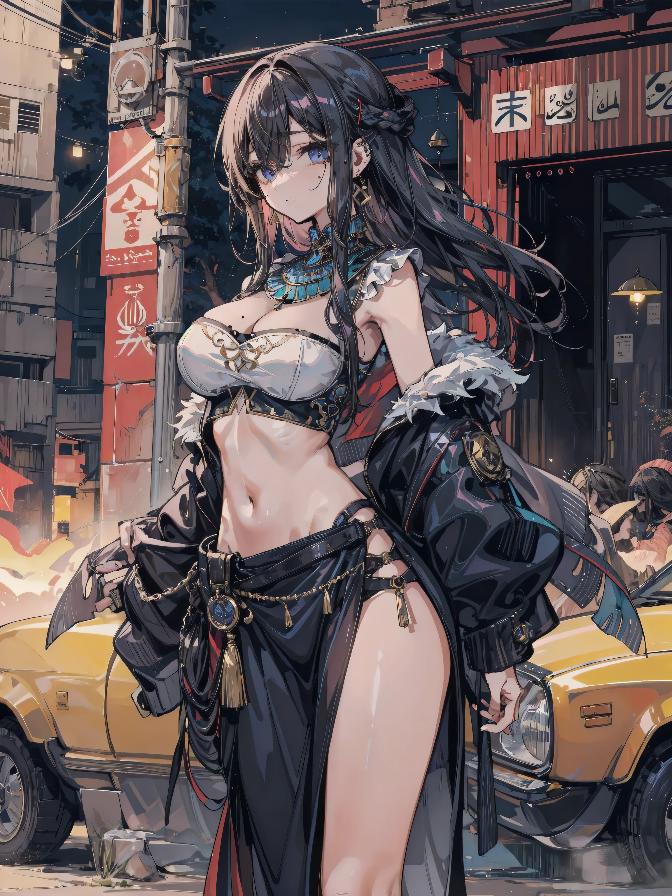 Anime Kawaii sexy Perfect Slim sensual body large breast and huge thighs, An intricate and highly detailed illustration of anime (Young girl)  (work of art, best qualityer, ultra detali, high resolution, 4K),(beautiful detailed eyes),(very highly detailed face),(1 girl),HDR,long hair, shorts, phone, eyes browns, chestnut hair, cellphone, bracelet, regatta, jewerly, to attend, lips, focus only, glaze, blurry background, ssmile, wristto attend, realisitic, blurry, gazing at viewer