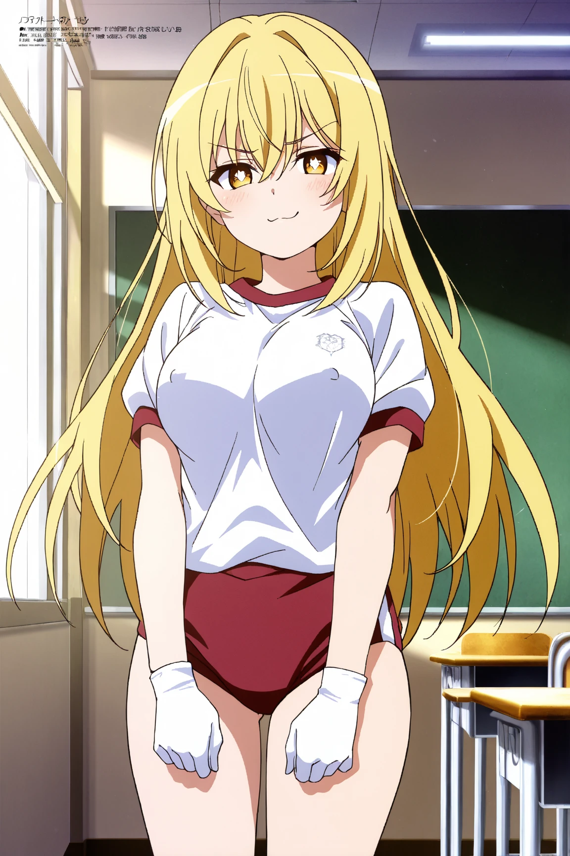 (ultra highdetail, 8k quality, best quality, extremely detailed illustration:1.4, anime coloring), (fate testarossa:1.4, short stature:1.6, small breast, red eyes, twintails, solo), (Naked Shirt:1.4), no bra, show off nipple, (breast open clothes:1.4), bottomless, beautiful nipple, show off pussy, spread arms, girl walking, embarrassed, Surprised face, moist skin, classroom, looking at viewer,
