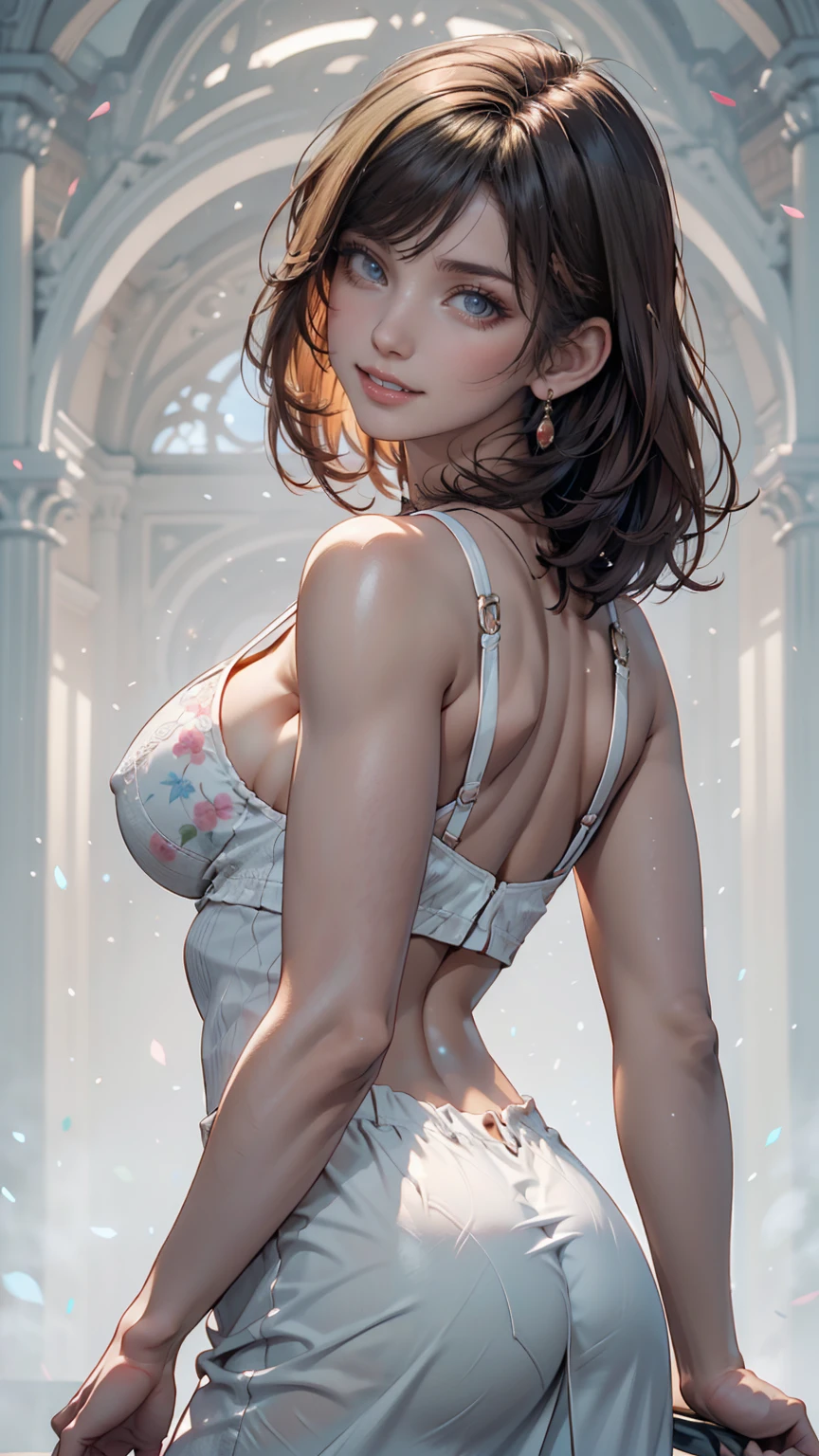 ((masterpiece,Highest quality)),(Negative Space:1.4),(One girl, alone:1.4),Beautiful attention to detail,Pastel pink and lavender hair floating, Lavender eyes, At night, Starry Sky, Shining Star