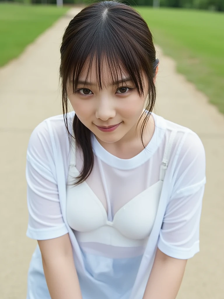 48 years old D cup saggy breasts woman A kind smile Big eyes Front teeth Japanese classmate High resolution, Highest quality, super high quality, Ultra-detailed, Cinematic lighting、On the street、Sweaty、Sweat、Black-haired、Idol girl singing on the bandstand、Big smile、sunny day、Spread your legs、Spread your legs、sunny day、Full nudity、huge 、Nipples、Browsing Caution、punk