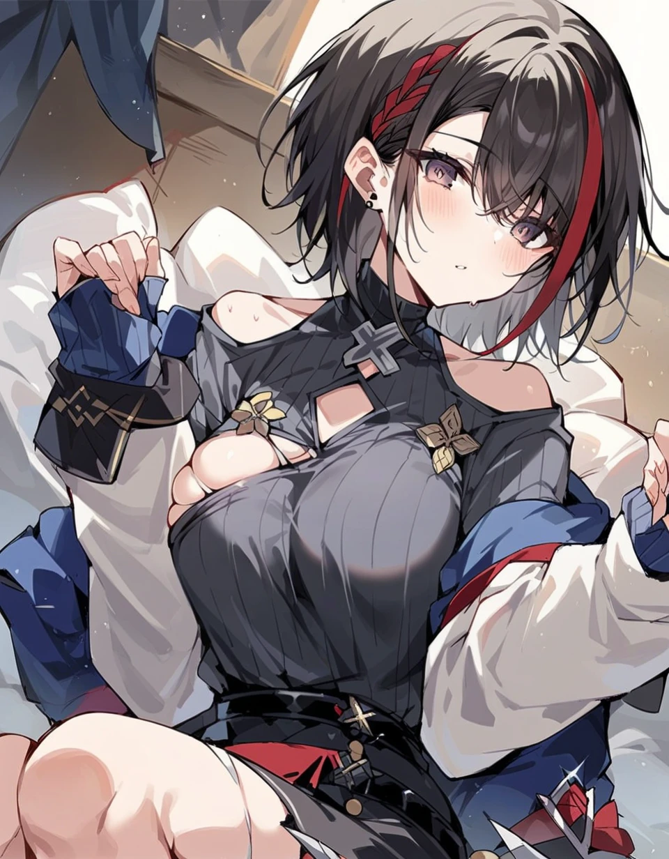 (((closed eyes)))、One Face、 (((A very cute face like a top Japanese idol)))、glowing eye、(((face focus)))、(((Holding a red Japanese sword)))、One age girl, (((Short Hair ))), Composition from the front、(((Brown Hair)))、(((looking at the camera)))、(((hair ornaments)))、(((blunt bangs)))、(((Red and silver armor)))、((Highest quality)), ((masterpiece)),(detailed),High resolution,Sharp focus,Perfect Face,{Best illustrations}, (非常にdetailed CG unity 8k wallpaper),(((Bright colors彩))),Official Art, shiny 肌,very shiny 肌,Shiny body,plastic glitter 肌,exaggerated shiny 肌,Glowing Skin, ((detailedなボディ)),((detailedな顔))、A long red skirt、Perfect Anatomy、(((Sweating profusely)))、Hold your chest with your hands、Sigh、(((Torn clothes)))、(((sex))), One teengirl, One Man、(((((Penis in vagina))))), No fixes, Voice of the Heart, Feeling Face, blush、(((((Composition from the front))))),(((Sweating profusely)))、(((looking at the camera)))、(((((missionary position)))))、(((((man on top)))))、Bright colors、sweat、(((drool)))、steam、tear up、blush、(((Vaginal ejaculation)))、pussy juice、trembling、(((Torn clothes)))、(((((Normal position)))))、(((Fully visible boobs)))、((Highest quality)), ((masterpiece))、((((lying))))、vaginale,sex、(((Hold legs by her self, legs up)))、(((cum on tongue)))、A lot of love juice、(((Menstrual blood)))