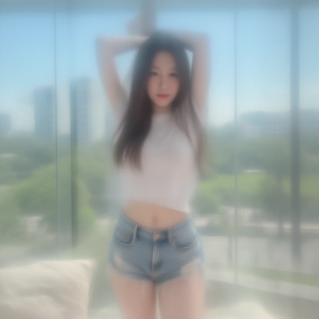 Japanese female college student、(Inside the observation deck of Tokyo Skytree)、Magic Mix Real、(Raw photo:1.2)、(Photorealistic:1.4)、The beauty of beautiful details　Delicate expression、Blonde、((Panties are visible))(Squatting panchira)Earrings　Eyelashes　Beautiful and fine details、Large file size、Ultra-detailed、High resolution、Transcendental beauty　Highest quality、masterpiece、、(Japanese female college studentのファッション))、Extremely detailed representation　 grow、In detail、Highly detailed facial cinematic lighting、22-year-old girl、Positive、((Dynamic Pose)))、(Sit with your knees bent))、（Character T-shirts、Denim skirt、sneakers）、Sexy upward glance、(While wearing a howing panties to the camera))、