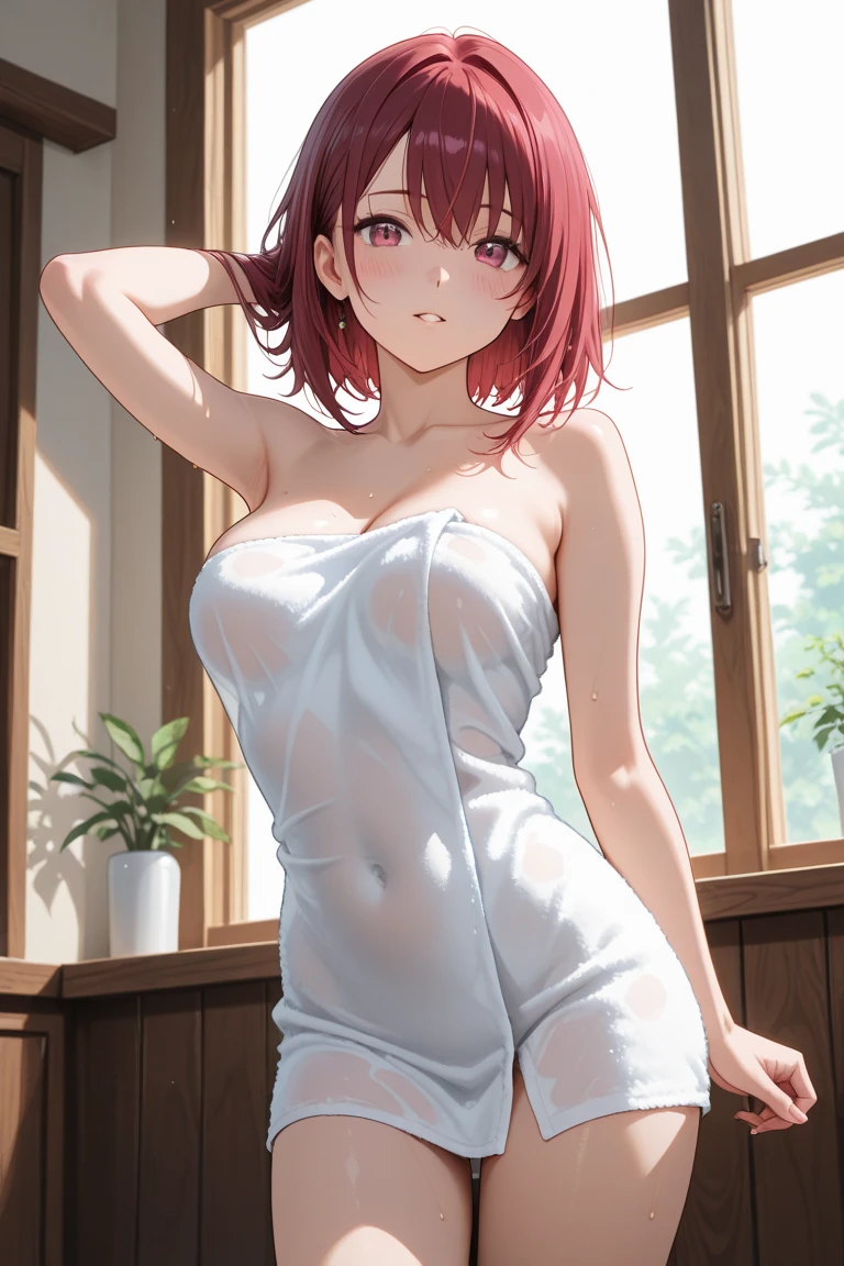 ((Best Quality)), ((Masterpiece)), (Details: 1.4),Anatomical, award-winning concept art, beautiful, fine details, warm soft color grading, depth of field, highly detailed CG Unity 8k wallpaper, amazing, best illustration, lens 135mm, glossy, light reflection, clear, very elaborate, RAW, photography, portrait, official art, beautiful and aesthetic, 1 girl, solo, child actor, full body, red hair, big red eyes, short hair, exposed, bandage, exposure, cleavage, shoulder out, kimono, (on all fours: 1.2), blush, opening, cherry, grass, realism, vibrant, moment when the lover was in a miracle, fantastic visual depiction, professional effects, beautiful girl, petite girl, big, beautiful nails, beautiful fingers