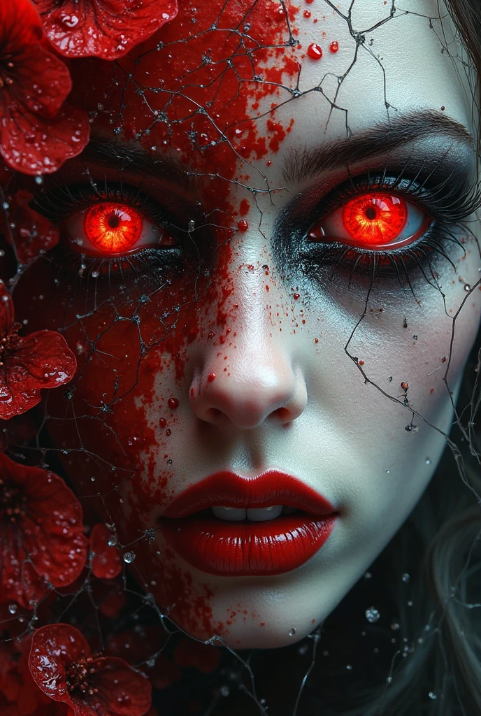 scary, beautiful woman, ((domination)), sinister, malevolent, menacing, erotic, ((fantasy)), ((blood magic)), stylized art, masterpiece, best quality, highres