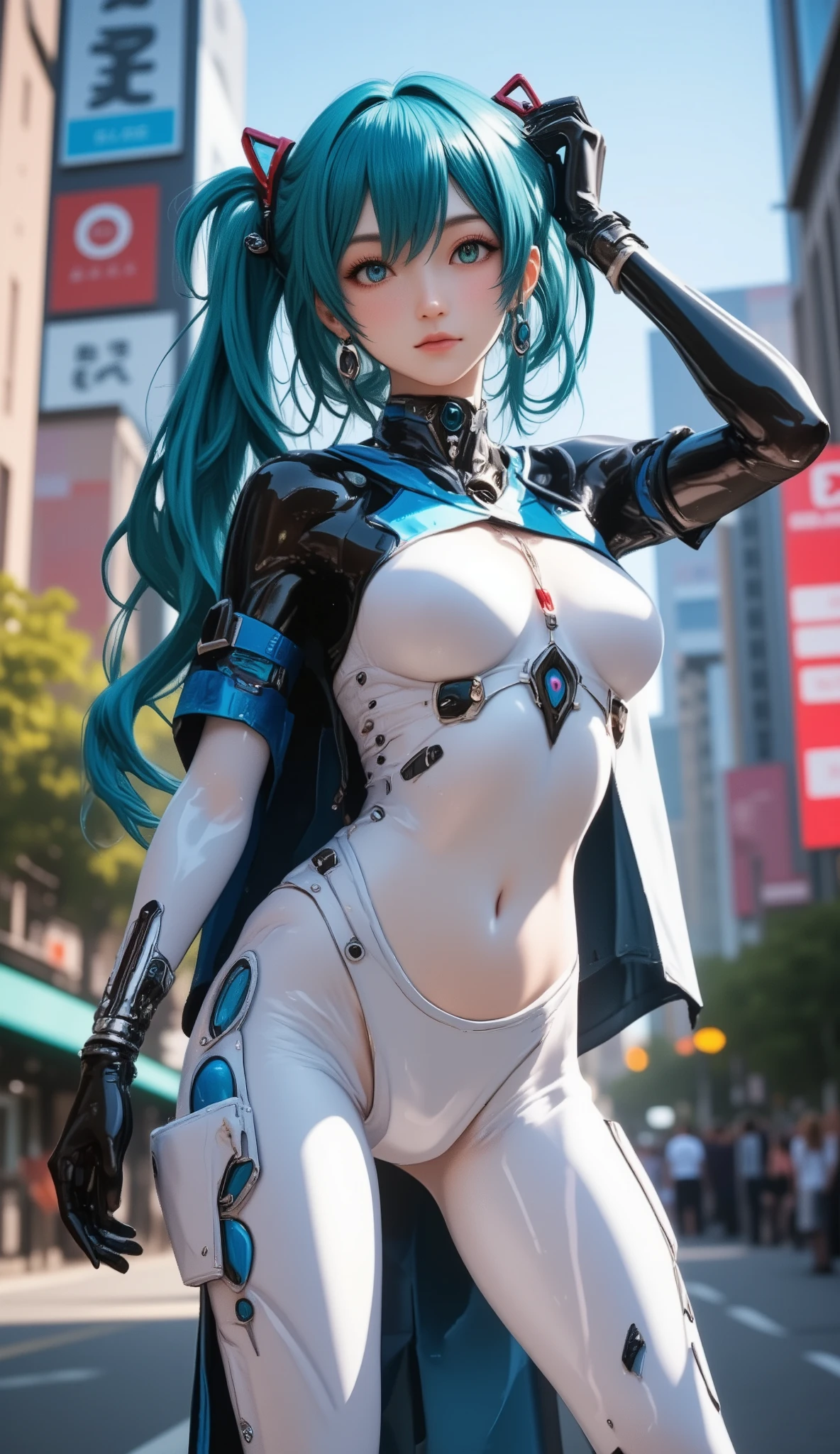 Street fashion in 3025, ((Evangelion, Asuka Langley)),1 girl,solo,,Cowboy Shots, ,,, score_9,score_8_up,score_7_up,,8k,1 girl to improve Sa,solo,