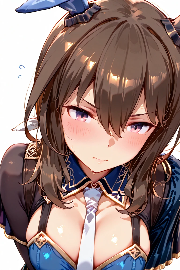 masterpiece, Highest quality, High resolution,(Wiz),(KonoSuba), 1990s\(style\),(D-cup beautiful breasts),Sweating all over the body,Hosomi、(sexy)、A face writhing in pleasure、The whole body is covered in sex fluids、Sweaty、Shyness、blush、Shy、look up、(Anime-style painting style),Brown Hair、long hair、(Cool face)、Pointed Eyes,A composition that focuses on the whole body,(独奏),Background inside the school