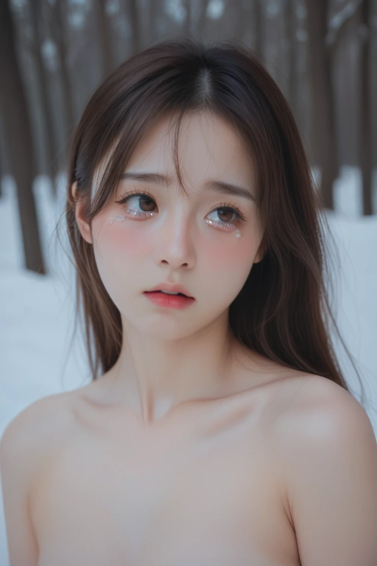 Winter,naked, tears,blush