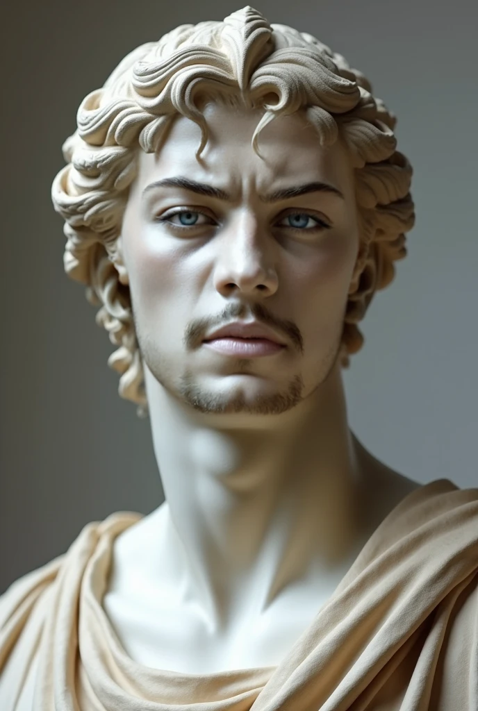 fullbody, oil painting A young man, ginger, masculine gaze, white skin, thin face, straight nose, thin lips, square chin, large black eyes, short black wavy hair, in roberto ferri style, aesthetic hairy athletic body, slightly bearded, realistic skin, gorgeous, tonned muscles, barefoot, perfect anatomy, muscled fitness body, In artistic style of leng jun and Caravaggio, he is sitting by the entrance of fancy platation house in luisiana in caravagio+rembrantd+rubens style