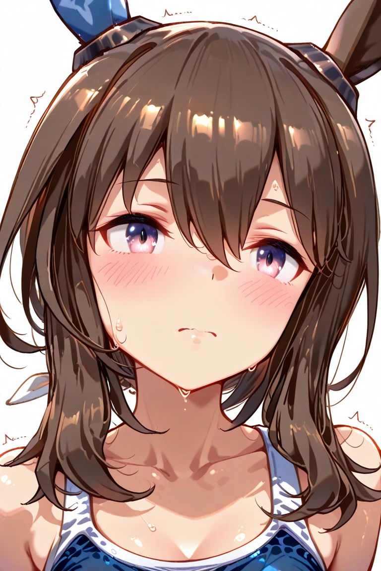 [1girl, sakura bakushin o \(umamusume\), umamusume], beautiful detailed eyes, purple eyes, (tareme:1.2), (half-closed eyes), (opened mouth), nsfw, curvy, Slender, (close-up mouth), Highest quality, Super detailed, masterpiece, Ultra-high resolution, 8k, Embarrassing, blush, Lovely, Close one eye, (With tears in her eyes and her mouth open), Sticky saliva