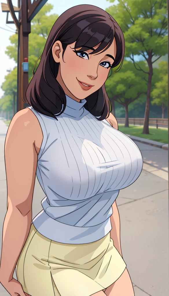 a cartoon picture of Shadowheart in a school uniform sitting on a desk, realistic schoolgirl, hyperrealistic schoolgirl, oppai, seductive anime girl, a hyperrealistic schoolgirl, ecchi, school girl, big breasts!, with a large breasts, breasts covered, teasing smile, sat at her desk, ecchi anime style, in a classroom, black hair