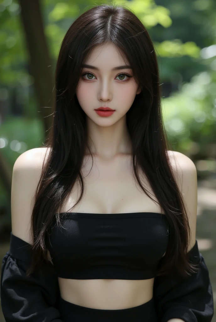 (((Full-body photos))), (((Hot striptease, breast, pussy))), (((stand, Walking Pose, Elegant))), (master-piece,最高品質,超High resolution), (((A Beautiful Girl, Korean Ladies, idyllic))), (((very beautiful angel, supreme angel))), (((angel wings, Strong wings, big wings, center back wing))), (((Cute Girl))), front-view, hyper cute face, Glossy lips, Double eyelids in both eyes, Cute makeup, long eyelashes, (((Hair is shiny and smooth., Black Hair, very long hair, floor length, I'm moving...))), Larger Image, Perfect limbs, small waist, big ass, perfect anna, (((large boobs, Beautiful breasts, Beautiful breasts, breast augmentation))), (((Flawless beauty))), perfect composition, Realism,physical contact, (((In the middle of the forest, A big tree)))