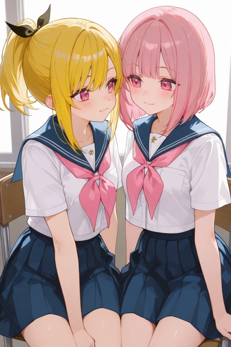 (topless:1.3,)Two peopleのhigh school girl:1.9,((Two people high school girl:2)),((Two people:2)),Dynamic Angle, Perfect body, night,moonlight,Exterior lights,Gal, (Anatomically correct),masterpiece, highest quality, RAW Photos, Realistic, face,Beautiful girls, cute, Written boundary depth, High resolution, Super detailed, detailed, ighly detailedd, Extremely detailed eye and realistic student, pale and tanned skin,Two peopleで,woman,(panties), (Short-sleeved sailor uniform:1.8),Spread your legs:1.6,Wide Hips, ((Sensual;1.5)), Glamour, Big Breasts,Sunburn marks on tanned skin,Pink Hair,blonde,Platinum Hair,Brown Hair,orange,Wavy Hair,Shortcuts,Pixie Cut,Cosplay,building,intersection,stage,Pedestrian bridge,vending machine,night,深night,Blurred Background:1.2,White panties,Pink panties,Yellow panties,Black panties,GirlTwo people:2,Two people:2, high school girl,