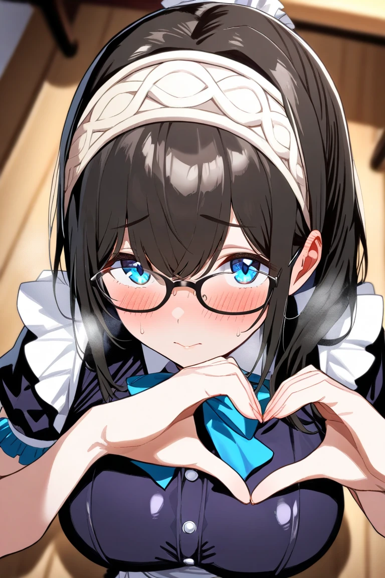 (Browsing Caution),(High resolution),(High resolution),(High resolution),(8k)、(Suspender skirt、Red ribbon、White shirt、school uniform)、Black Hair,Braid,Black-rimmed glasses,under the table、under the tableのフェラチオ、Blowjob under the table、、