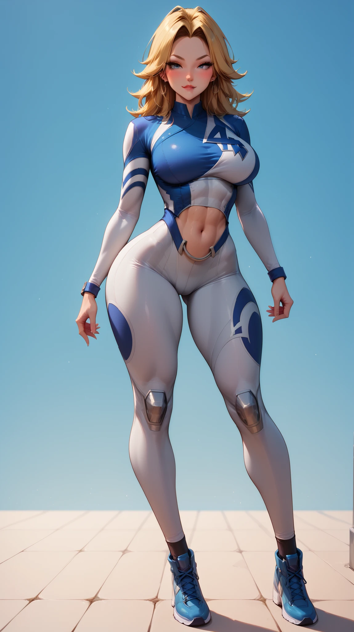 score_9, score_8_ up, score_7_ up, score_6_ up, masterpiece, One Woman , thigh thickness,( super high res, highest image quality taken by Ki,Extremely fine and detailed details ,24K,)、( slender model body shape :1.5,Huge long breasts, VERY SLIM WAIST, tight waist, thick thighs, long legs ,belly button)
One Woman の子, Forehead:1.3,asymmetrical, sue storm from Marvel rivals, bodysuit