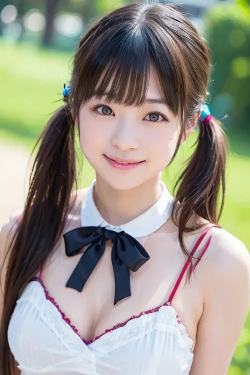cute, girls, elementary school students, black hair, twin tails, small bust, naked, smile, blush, shiny skin, sexy, erotic, feeling sexual