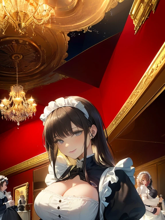 7 mature women in wedding dresses and an anime boy with short black hair and suits,In churches,The boy is in the middle,inspirado em Okumura Masanobu,Close-up,The upper part of the body,Ultra-detailed CG,Exquisite facial features,Clear facial expressions,Detailed digital anime art,Digital anime art,High quality anime art style