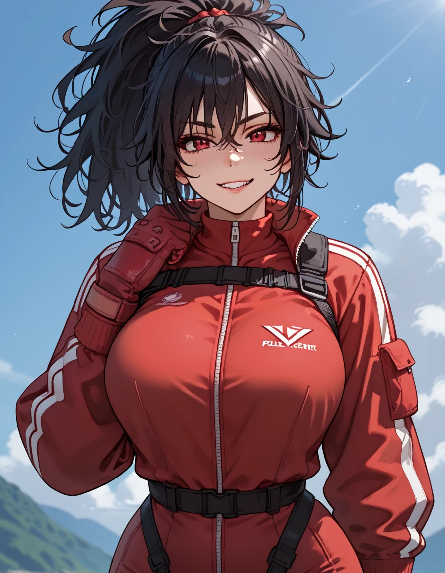(((Outfit inspired by the Swiss flag:1.3))),(((Woman in men's clothing:1.3))),(masterpiece,Highest quality,Ultra-high resolution output images,Write boundary depth,Intricate details,Adding dimension to your subject with the contrast of light and shadow,Anatomically correct facial structure),(Picture Mode Ultra HD,)