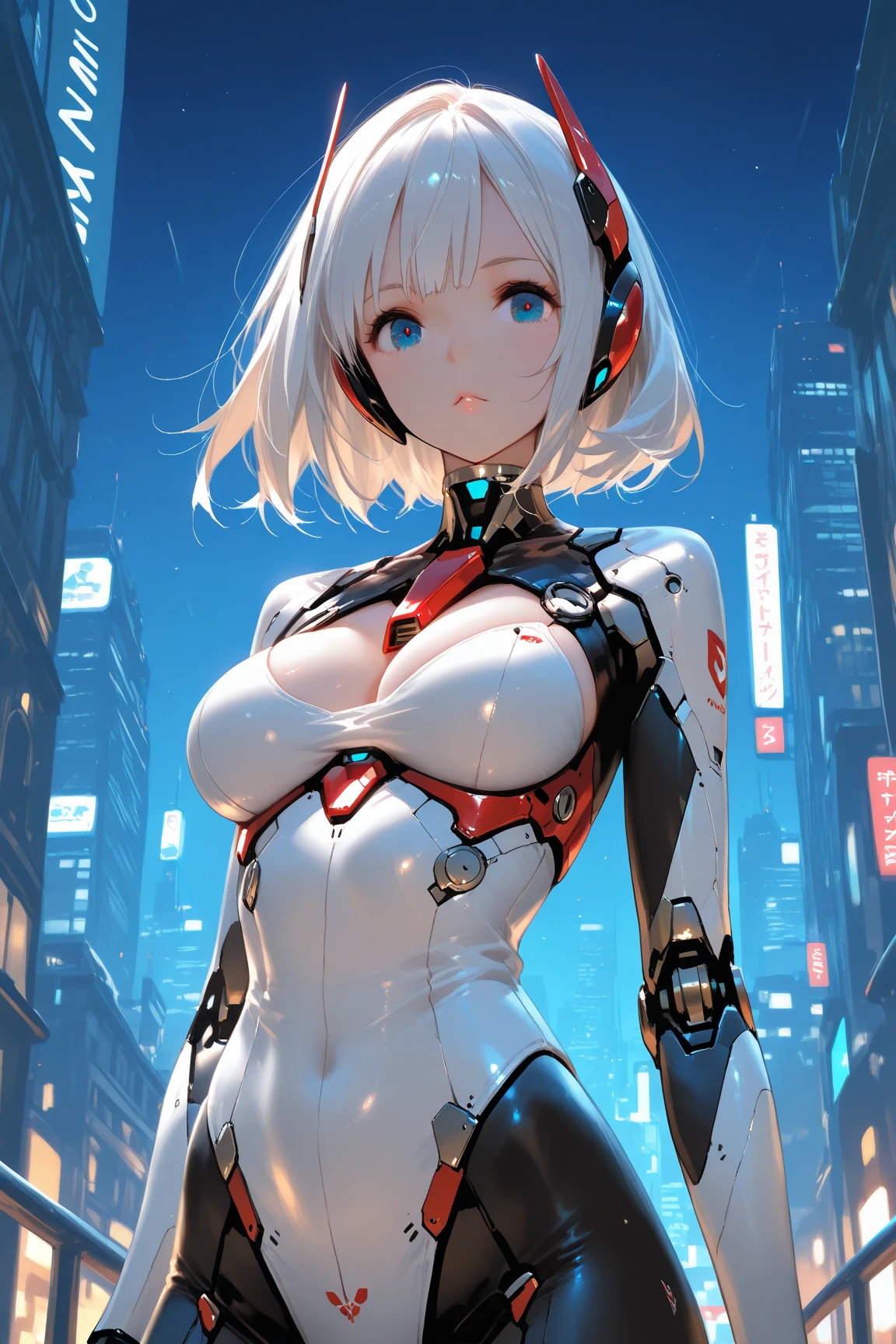 (((Cyberpunkcore aesthetic))) (((sitting and wearing an Air Jordan))) ((beauty slim shape)) perfect skin, hyperrealistic masterpiece, (((in extremely complex & superdetailed white plugsuit sci-fi armor))), cinematic illumination: 8k, symmetrical eyes, realistic, sharp focus, HD, highly detailed, intricate, photography, hyperrealism, hyperrealistic, film, studio portrait, detailed, dramatic lighting, maximum definition and sharpness, (((highly detailed external glowing lighting))), (((wearing cyberpunk neon headphone and short skirt))), (((blonde hair)))