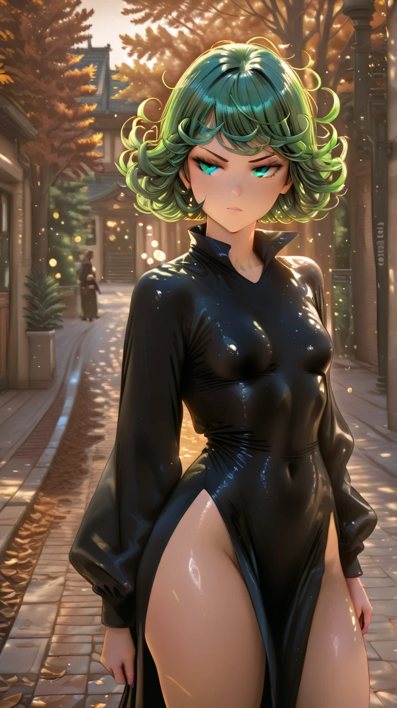 1girl, short green hair, green eyes, ((dominatrix suit, standing, crossed arms, thighs focus, smug, in a street)), curvy figure, overlooking city, blush, day
BREAK
(((Masterpiece))), ((Highly detailed character)), ((perfect eyes)), ((perfect face)), ((best quality)), ((perfect hands)), high resolution, highly detailed image, thick thighs
BREAK
Beautiful background, volumetric lighting,