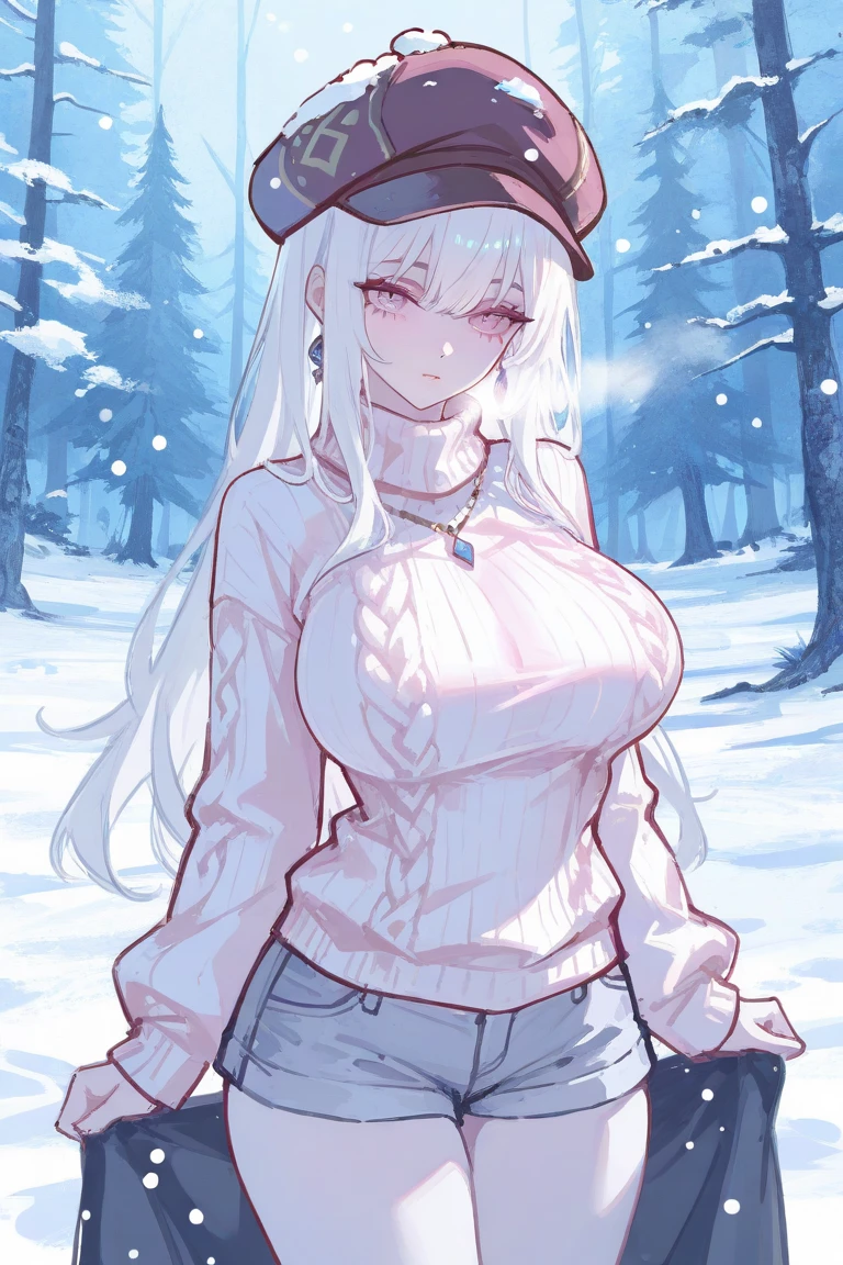nsfw:1.6, Top quality, ultra high resolution, , (top quality, high resolution, 4K, detailed lighting, shaders, perfect anatomy, perfect proportions), eye of the beholder, (masterpiece, top quality) (top quality, 4K, 8K, high resolution, masterpiece: 1.2), highly detailed, (masterpiece: 1.3, top quality, ultra high resolution, ultra detailed), (top quality: 1.2), perfect eyes, perfect face, (top quality, 4K, 8K, high resolution, masterpiece: 1.2), highly detailed, (top quality, 4K, 8K, high resolution, masterpiece: 1.5), masterpiece, top quality, ultra detailed, top quality, high resolution, 32K CG, very delicate and beautiful, illustration, high resolution, sharp focus, very beautiful and detailed anime face, very detailed eyes, ((masterpiece)), ((best quality)), (super detailed), ((cute)), cute, ((very detailed)), 4K, (8K), best quality, (best quality, 8K, 32k, masterpiece, super high resolution, very detailed, impressionistic:1.2), blurred background, (two arms) , (two legs), (four fingers and 1 thumb) , only one belly button, Bare shoulders.
(Beautiful busty woman in her 20s: 1.1). (Profile: 0.4). (Looking this way: 0.8). (Snowy mountain: 1.7). (pink sky: 1.6). (White fluffy Underbust corset : 1.7).(naked: 1.7). (Neatly trimmed blonde pubic hair: 1.4). (Beautiful blonde hair: 1.4). (Shiny long hair: 1.6). (sitting wariza:1.5). (lifts her breasts:1.7),(White checked scarf: 1.5). (Necklace, bracelet, anklet: 1.4). (White fluffy snow boots:1.3). (Bangs swept to the side, showing forehead: 1.4). (Happy smile: 1.4). (Blushing: 1.1) (Dark skin: 1.6). (Perfect proportions: 1.6). (Small pink nipples: 1.3). (Large breasts and nipples not covered: 1.2). (Garter belt:1.7), (Full and beautiful breasts: 1.6). (Perky breasts: 1.5). (Thin waist: 1.2). (Slender figure: 1.2). (Beautiful cleavage: 1). (Realistic facial expression: 1.4). (Realistic background: 1.5). (bust up shot:1.6), (from front:0.6)