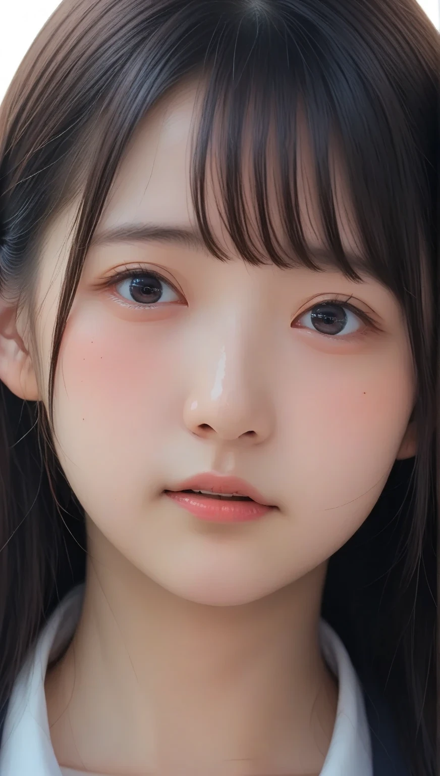 score_9, score_8_up, score_7_up, Masterpiece ,4k, top quality, Japanese young girl, (naive Japanese face), flat chest, baby face, cute face, petite body, short stature, high definition skin, One Girl, Alone, black hair, short bob haircut, (Protruding jaw), underbite,  (angular jaw), round face, (tsurime), in the bedroom, sitting sideways, elementary school uniform