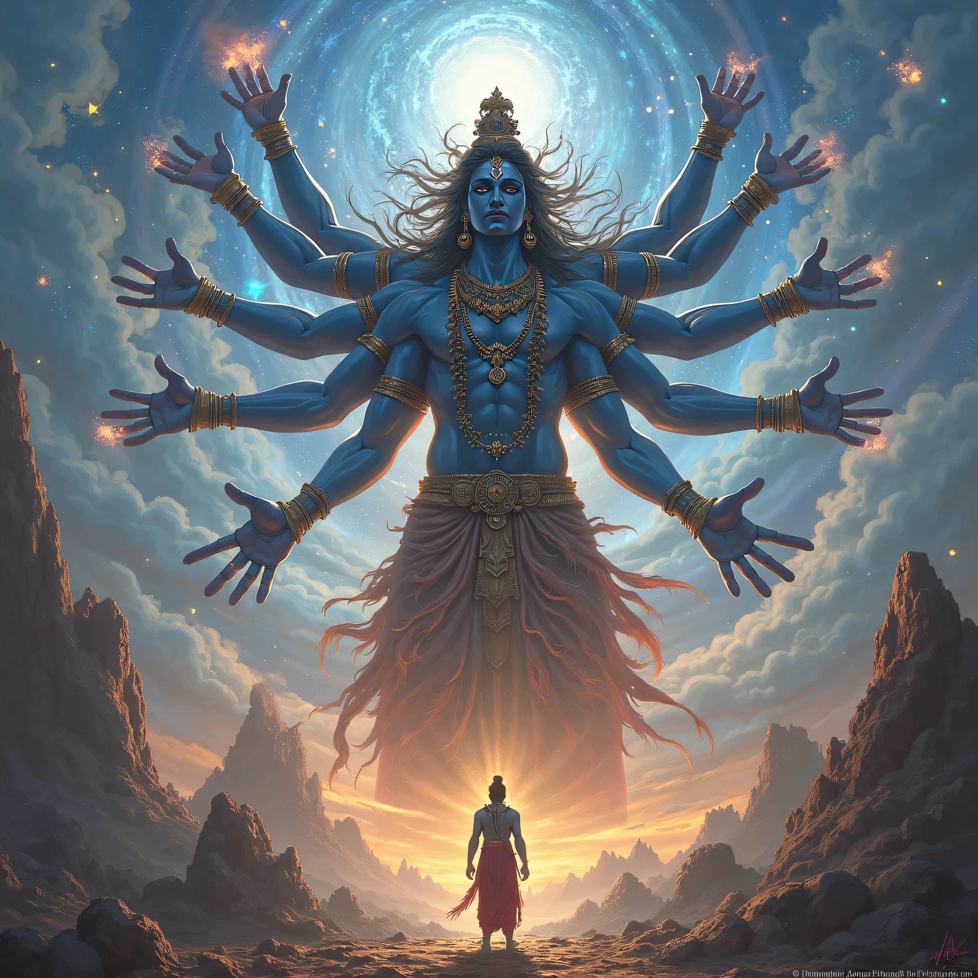 Ravana worshiping shiva