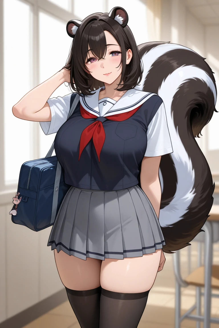 all intricate details, full body, a female anime anime character with large expressive eyes and black hair in a dark purple outfit, 1girl view, solo, virtual youtuber, ahoge, green eye, heterochromia, brown eye, open mouth, white background, breasts, simple background, braid, brown hair, upper body, hair ornament, looking at viewer, symbol-shaped pupils, star (symbol), blush, (wiz konosuba outfit),Wiz, brown hair, golden eyes, lich robes, purple lich robes, boots, hair over eye