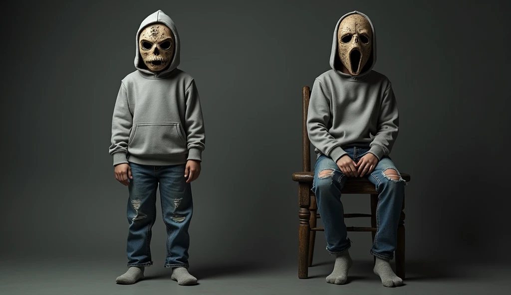 Create a 3D illusion for a profile picture where a 2 cute boy in a black hoodie Sitting casually on a Wingback chair. Wearing sneakers, with