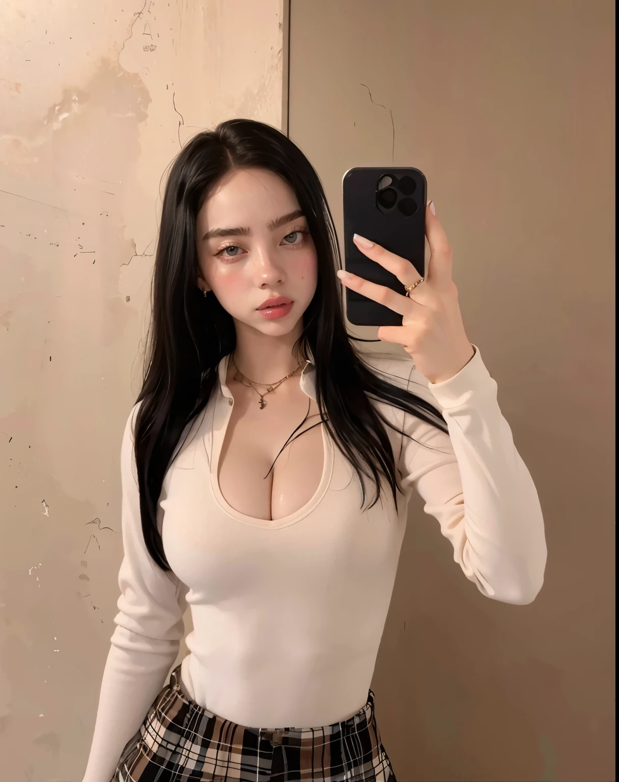 There is a woman sitting on a sofa with a necklace, ulzzang, Chica coreana, Yoshitomo Nara, Jinyoung Shin, Heonhwa Choe, cruel korean goth girl, 👅 👅, Shikamimi, Tifa Lockheart, Sakimichan, dilraba dilmurat, Traje de ropa ajustado blanco liso