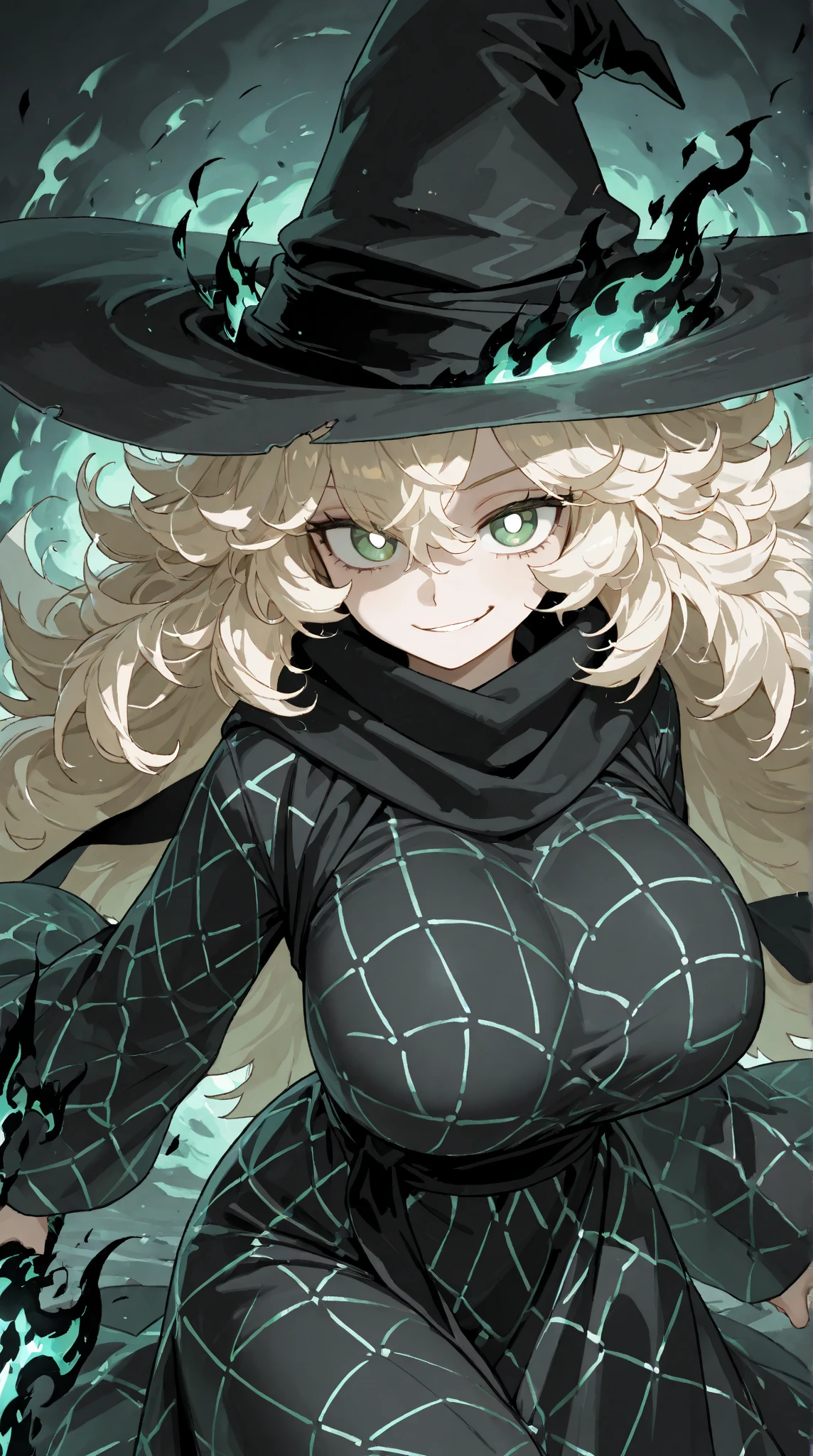Supervillain sorceress, personagem bruxa brilhante,