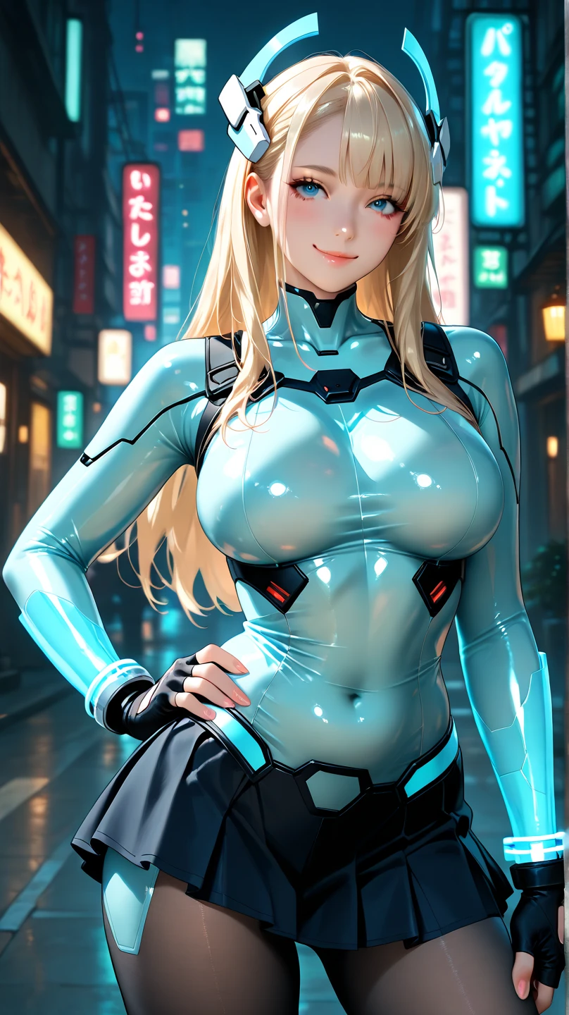 8K(((((Cute anime style face,(Good depiction of the face,anime style),(clumsy smile),face is red,beautiful woman,shyly,greenish blue eyes,cyber punk,Focus on people))))) ((woman,huge breasts:1.8, very red lips,huge breastsを強調,big ass,thin waist,long legs,Are standing,greenish blue eyes)) (((clumsy smile)))((((Focus on people)))))((((Blur the background))))) (((cyber punk,Science fiction,未来世界の金髪ロングヘアーbeautiful woman,it&#39;s raining,しっかりとしたcyber punk世界観のある絵))) ((((shyly)))))33 years old